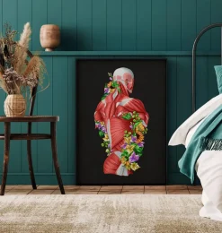 Anatomie der Muskeln - Floral- Schwarz | Codex Anatomicus Sale