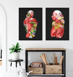 Anatomie der Muskeln - Floral- Schwarz | Codex Anatomicus Sale