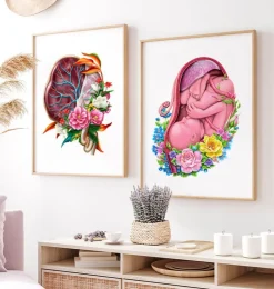 Anatomie der Plazenta - Floral - Weiß | Codex Anatomicus Discount