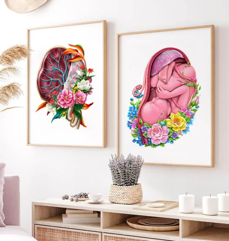 Anatomie der Plazenta - Floral - Weiß | Codex Anatomicus Discount