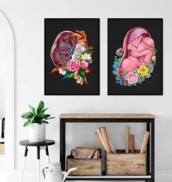 Anatomie der Plazenta - Floral - Schwarz | Codex Anatomicus Hot