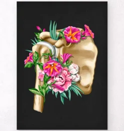 Anatomie der Schulter - Floral - Schwarz | Codex Anatomicus Online