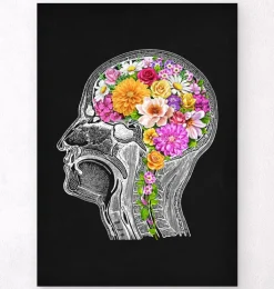 Anatomisches Gehirn mit Blumen II | Codex Anatomicus Hot