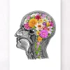 Anatomisches Gehirn mit Blumen II - Weiß | Codex Anatomicus Fashion