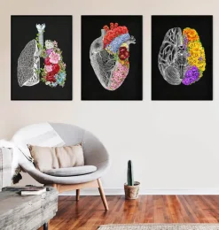 Anatomisches Gehirn mit Blumen | Codex Anatomicus Fashion
