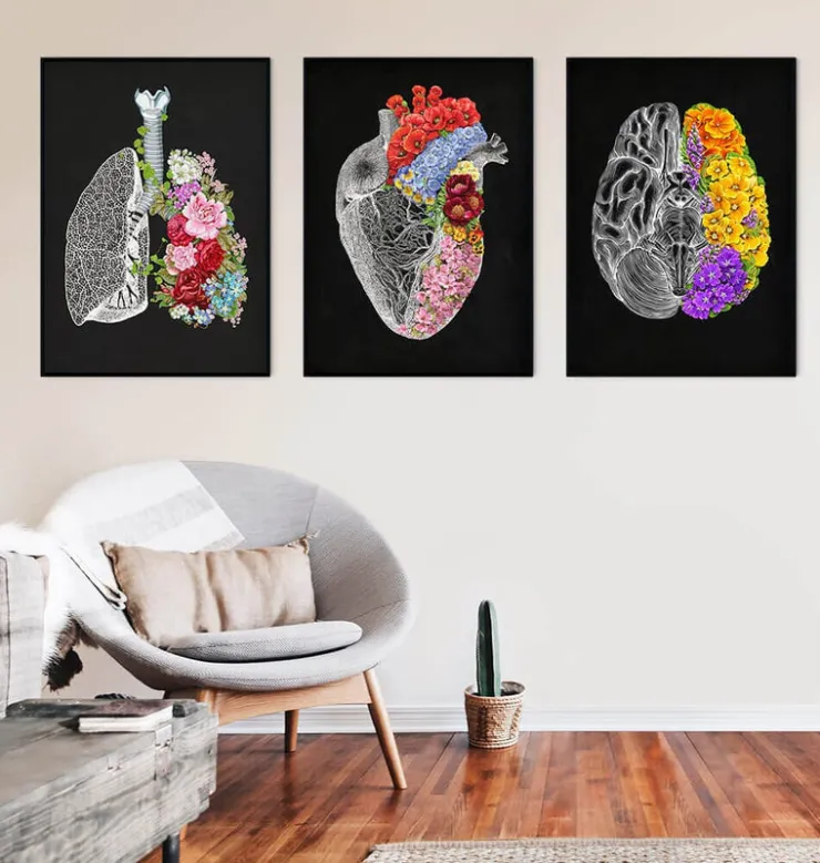 Anatomisches Gehirn mit Blumen | Codex Anatomicus Fashion