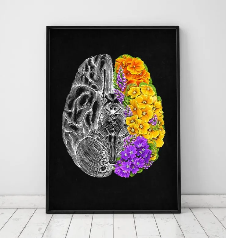 Anatomisches Gehirn mit Blumen | Codex Anatomicus Fashion