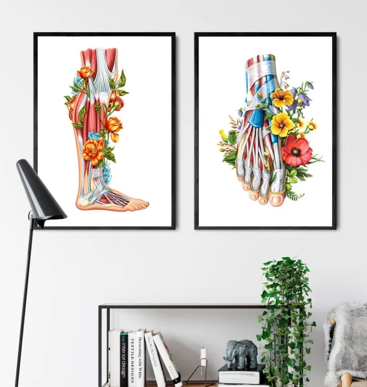 Bein Anatomie - Floral - Weiß | Codex Anatomicus Discount