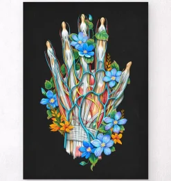Blutgefäße der Hand - Floral - Schwarz | Codex Anatomicus New