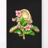 Brustwirbel Anatomie - Floral - Schwarz | Codex Anatomicus Best