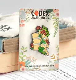 Brustwirbel mit Blumen - Emaille Pin | Codex Anatomicus Best