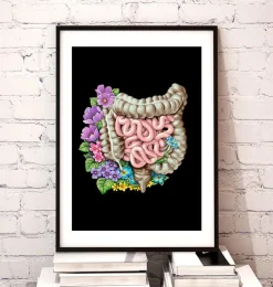 Darmanatomie - Floral - Schwarz | Codex Anatomicus New