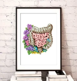 Darmanatomie - Floral - Weiß | Codex Anatomicus Clearance
