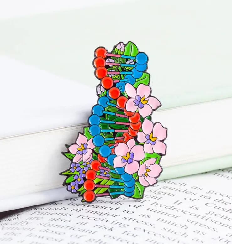 DNA mit Blumen - Emaille Pin | Codex Anatomicus New