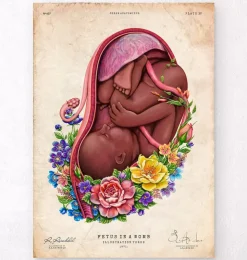 Fötus im Mutterleib - Floral - Weiß | Codex Anatomicus Outlet