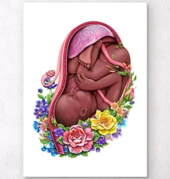 Fötus im Mutterleib - Floral - Weiß | Codex Anatomicus Best