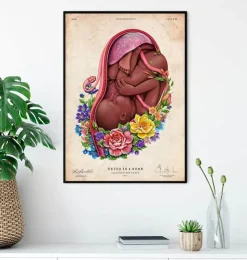 Fötus im Mutterleib - Floral - Weiß | Codex Anatomicus Outlet