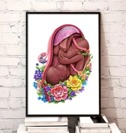 Fötus im Mutterleib - Floral - Weiß | Codex Anatomicus Best