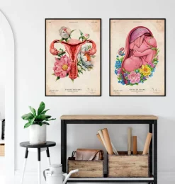 Fötus im Mutterleib - Floral - Altes Papier | Codex Anatomicus Hot