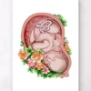 Fötus im Mutterleib II - Floral - Weiß | Codex Anatomicus Clearance