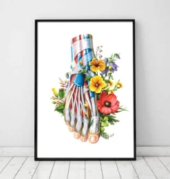 Fuß Anatomie - Floral - Weiß | Codex Anatomicus Online