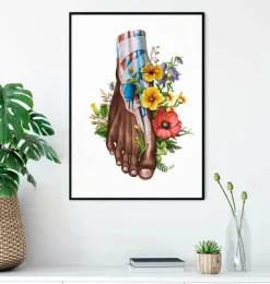 Fuß Anatomie II - Floral - Weiß | Codex Anatomicus Clearance