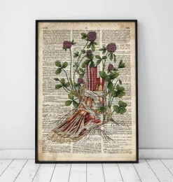 Fuß Anatomie mit Blumen - Altes Wörterbuch | Codex Anatomicus Hot