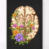 Gehirn Anatomie III - Floral - Schwarz | Codex Anatomicus Outlet