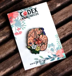 Gehirn mit Blumen - Emaille Pin | Codex Anatomicus Fashion