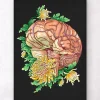 Gehirn mit Blumen - Schwarz | Codex Anatomicus Best