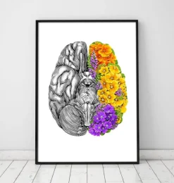 Gehirn mit Blumen - Weiß | Codex Anatomicus Fashion