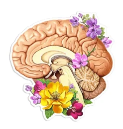 Gehirn Seite Anatomie Aufkleber - Floral | Codex Anatomicus Online