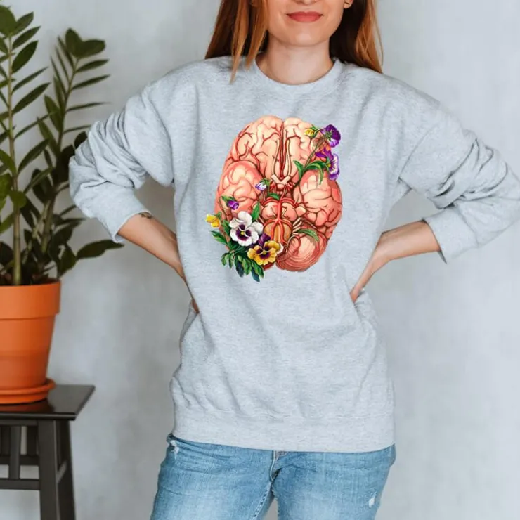 Gehirn Unisex Sweatshirt - Floral | Codex Anatomicus Fashion