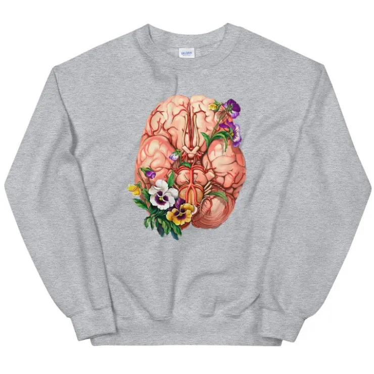 Gehirn Unisex Sweatshirt - Floral | Codex Anatomicus Fashion