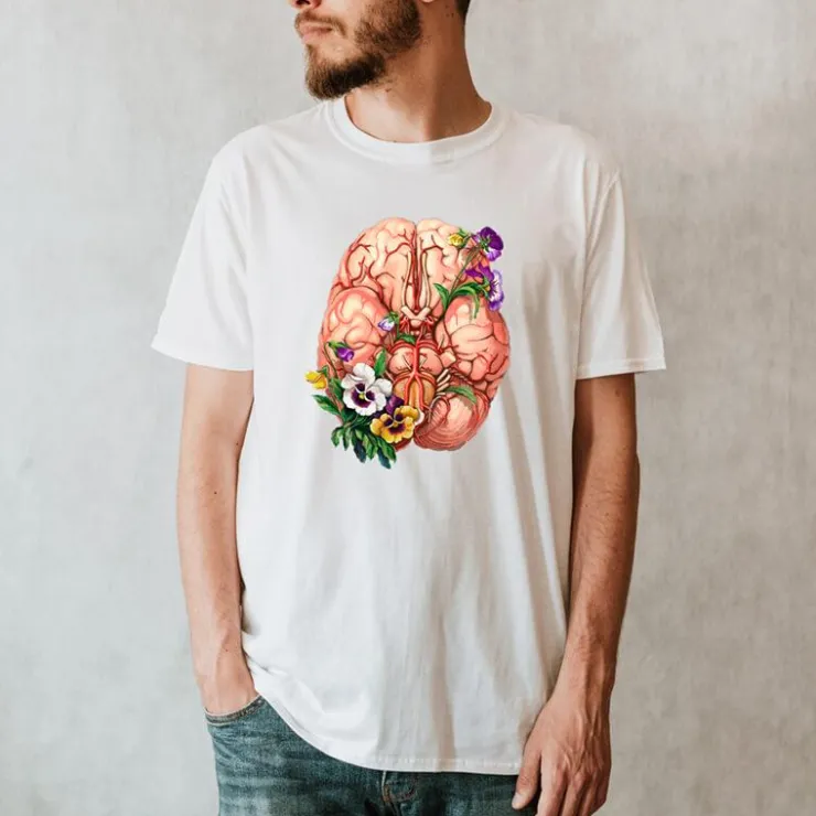 Gehirn Unisex T-Shirt - Floral | Codex Anatomicus Sale