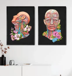 Gesichts Anatomie - Floral - Schwarz | Codex Anatomicus New