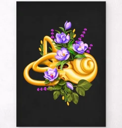 Gleichgewichtsorgan - Floral - Schwarz | Codex Anatomicus New