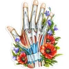 Hand Anatomie Aufkleber - Floral | Codex Anatomicus Clearance
