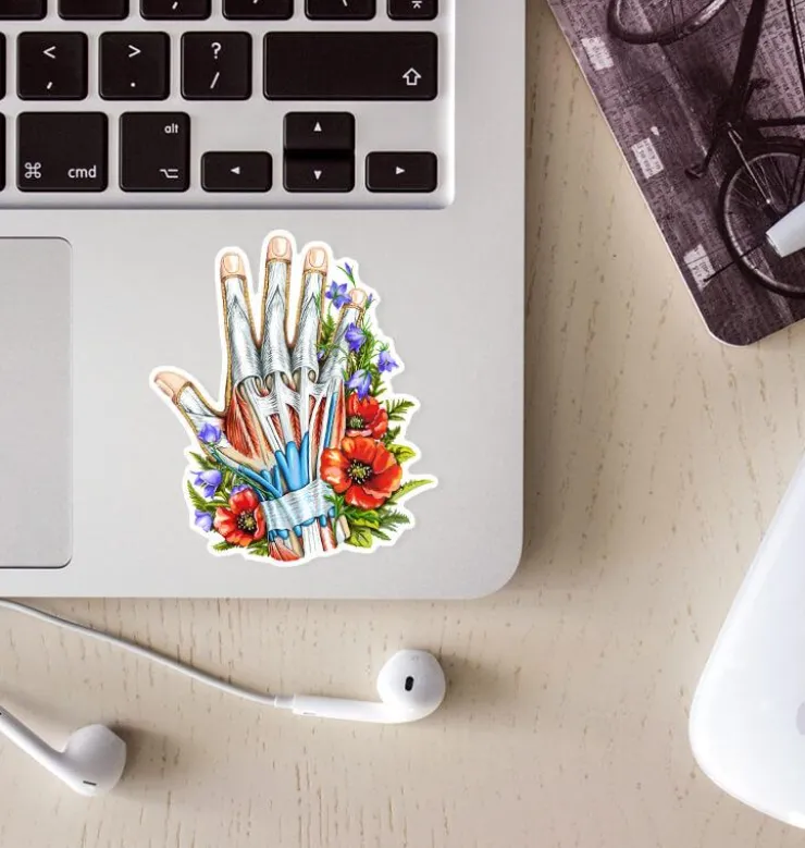 Hand Anatomie Aufkleber - Floral | Codex Anatomicus Clearance