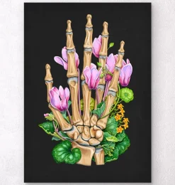 Handknochen - Floral - Schwarz | Codex Anatomicus Sale