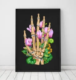 Handknochen - Floral - Schwarz | Codex Anatomicus Sale