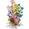 Herz Anatomie Aufkleber III - Floral | Codex Anatomicus Hot