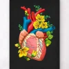 Herz Anatomie III - Floral - Schwarz | Codex Anatomicus Outlet