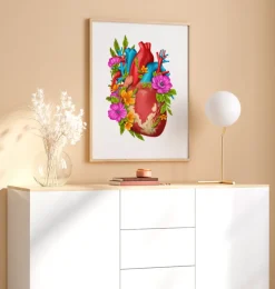 Herz Anatomie IV- Floral - Weiß | Codex Anatomicus Best