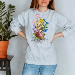 Herz I Unisex Sweatshirt - Floral | Codex Anatomicus New