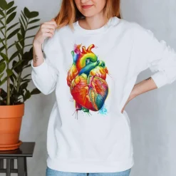 Herz II Unisex Sweatshirt - Aquarell | Codex Anatomicus Online