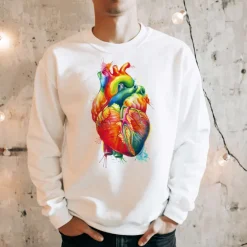 Herz II Unisex Sweatshirt - Aquarell | Codex Anatomicus Online
