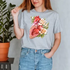 Herz II Unisex T-Shirt - Floral | Codex Anatomicus Discount
