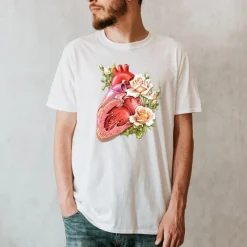 Herz II Unisex T-Shirt - Floral | Codex Anatomicus Discount