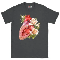 Herz II Unisex T-Shirt - Floral | Codex Anatomicus Discount